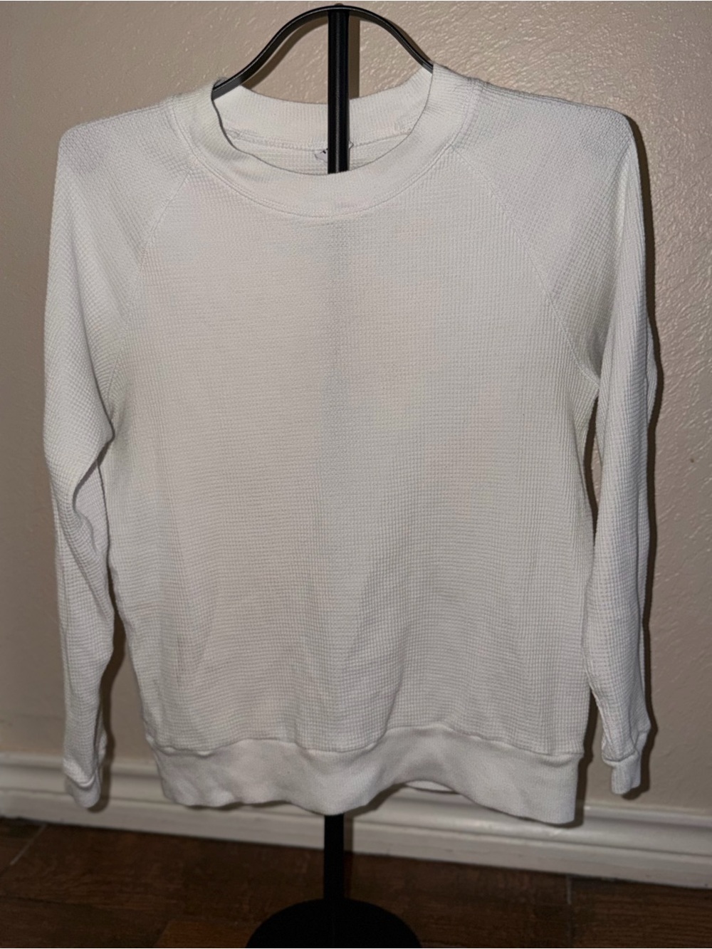 TNA White Waffle Knit Crewneck Sweater